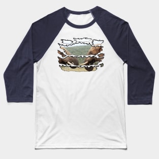 Wildlife Ripped Elephant Faces Baseball T-Shirt